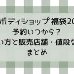 ザボディショップ福袋2025予約いつから?買い方と販売店舗・値段などまとめ